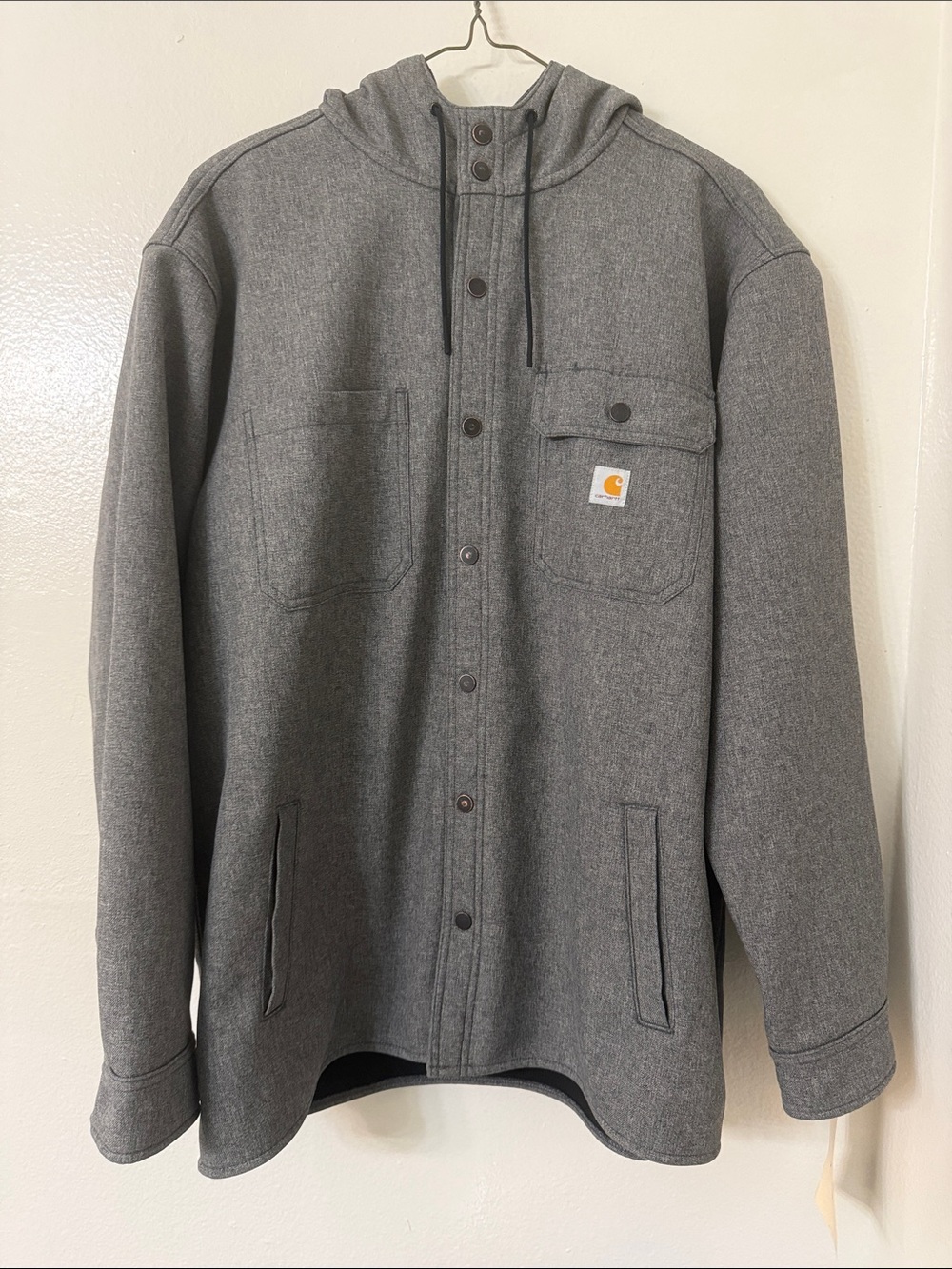 Lightly Used- Carhartt Men’s Hooded Rain Defender Jacket - Gray (XL)